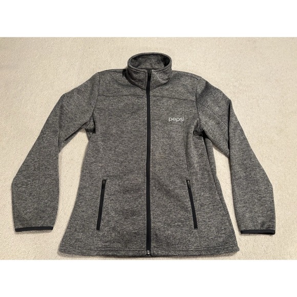 Eddie Bauer Jacket Pepsi Womens M Gray Zip Up Sweater Fleece - Picture 2 of 8